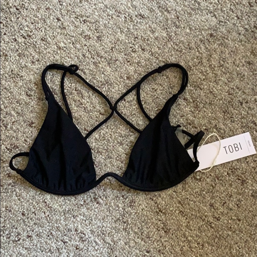 black bikini top